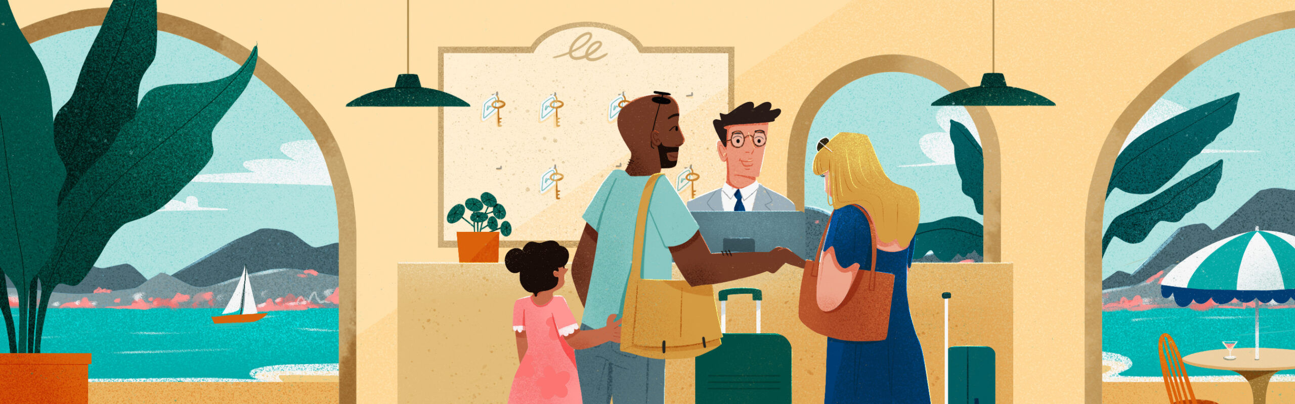 WestJet Rewards Campaign – Illustration Florence Sabatier WestJet Rewards Campaign - Illustration Florence Sabatier